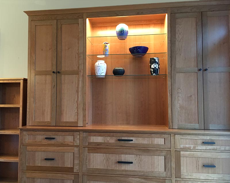 Custom Cherry Hutch and Bookcase